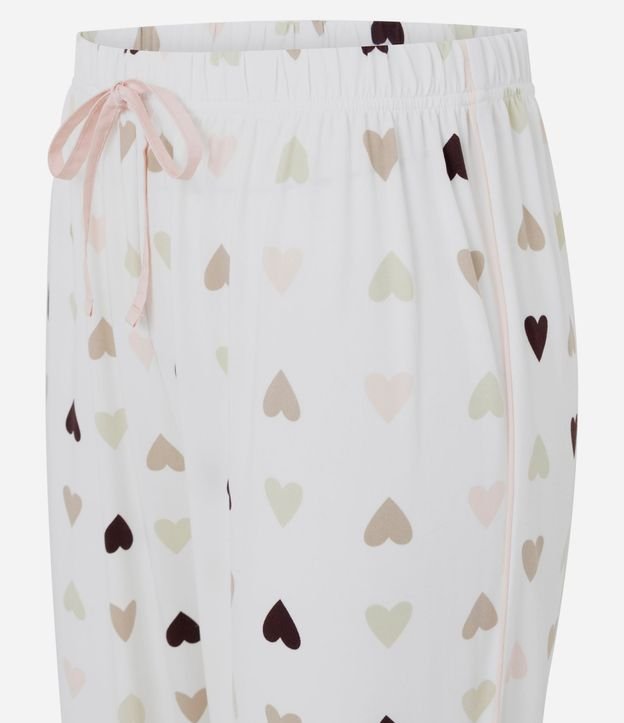 Pantalón de Pijama en Peach Touch con Estampa de Corazón 5