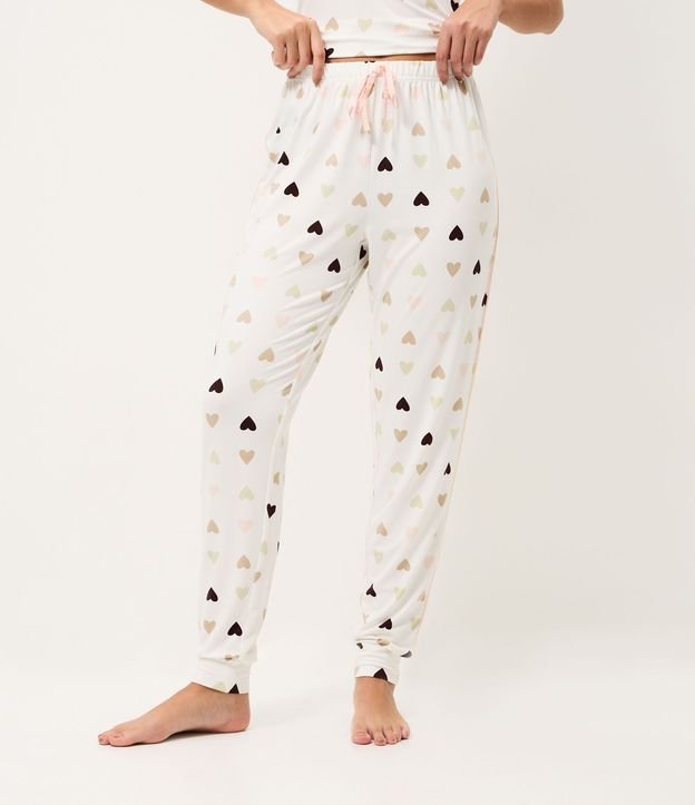 Pantalón de Pijama en Peach Touch con Estampa de Corazón 2