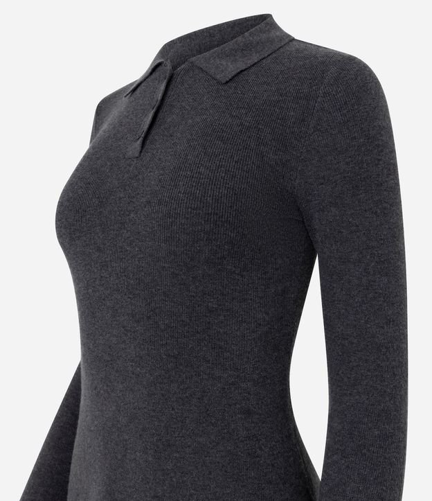 Vestido Corto de Tejido de Punto con Cuello Polo 2