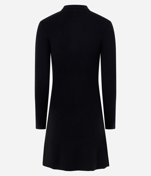 Vestido Corto de Tejido de Punto con Cuello Polo 3
