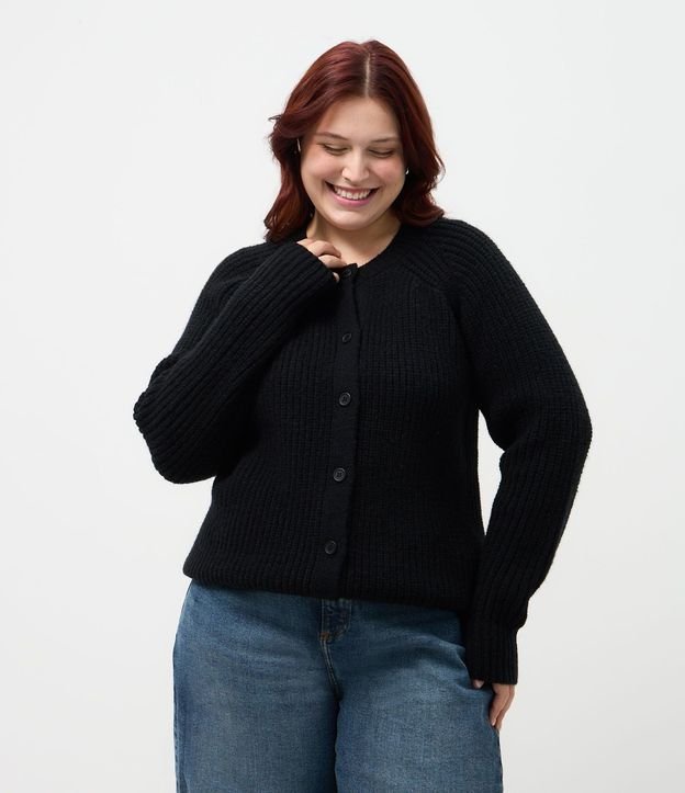 Cardigan Alargado en Punto con Botones Curve & Plus Size