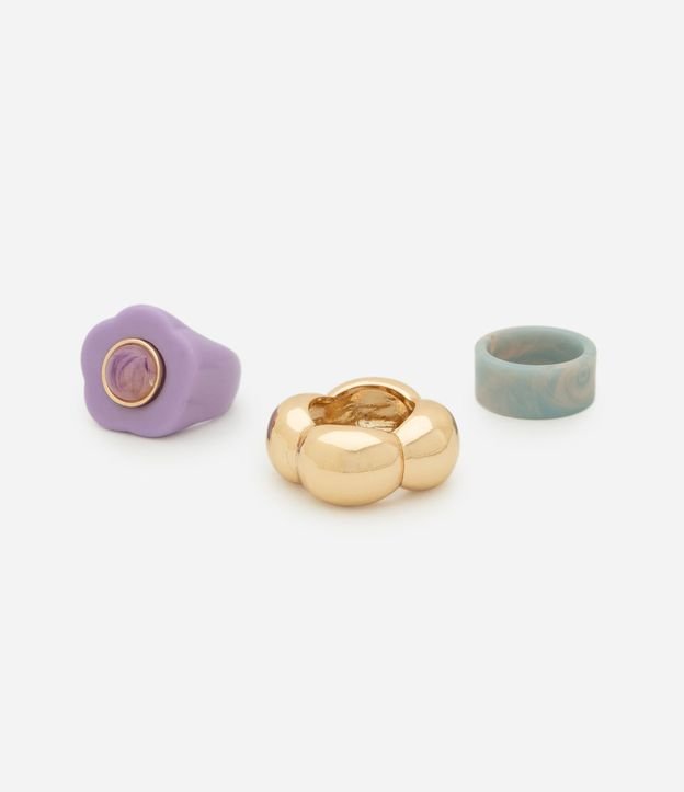 Kit 03 Anillos con Formatos y Acabado Diferentes 2
