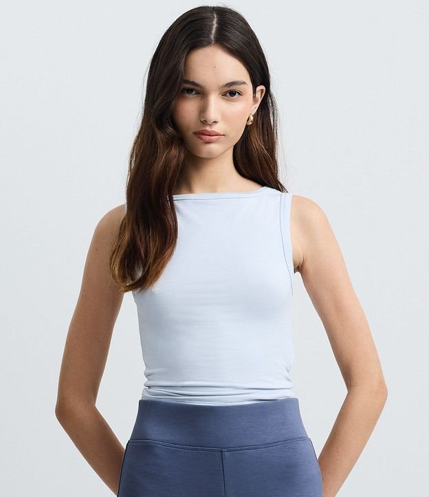 Blusa sin Manga con Escote Canoa