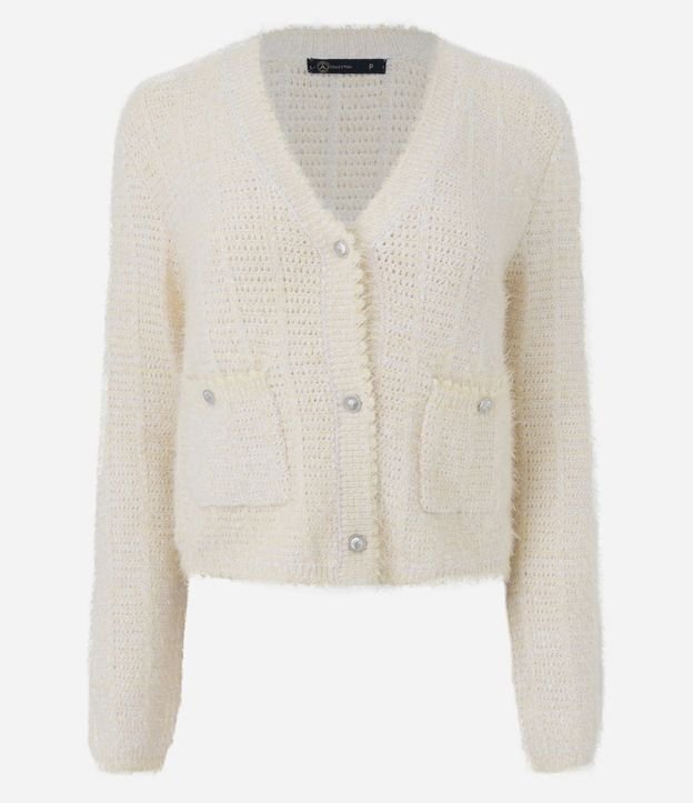 Cardigan Regular en Punto con Botones Metalizados 5