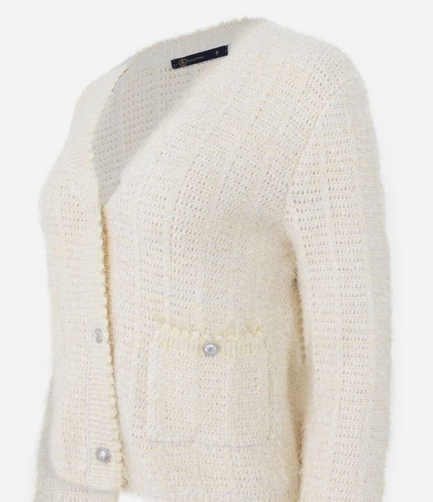Cardigan Regular en Punto con Botones Metalizados 6