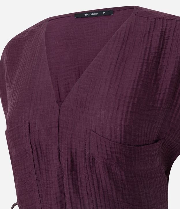 Camisa en Viscosa con Cinturón Fino Estructurada 6