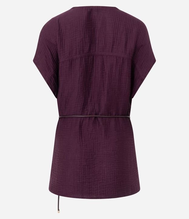 Camisa en Viscosa con Cinturón Fino Estructurada 7
