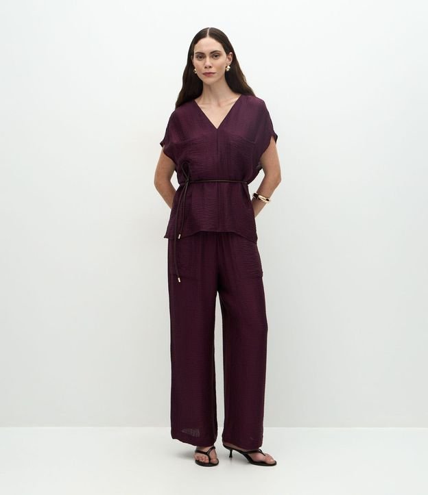 Camisa en Viscosa con Cinturón Fino Estructurada 2