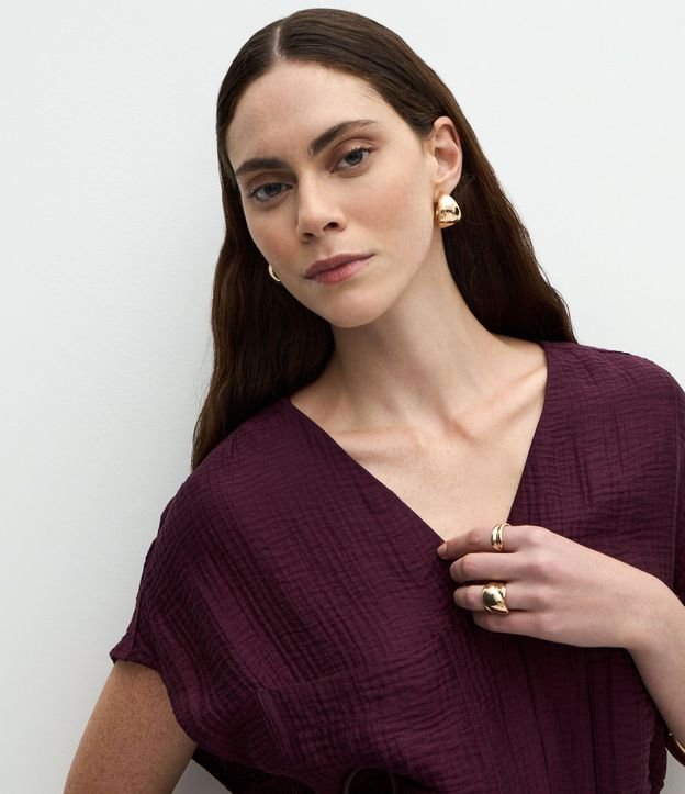 Camisa en Viscosa con Cinturón Fino Estructurada 4