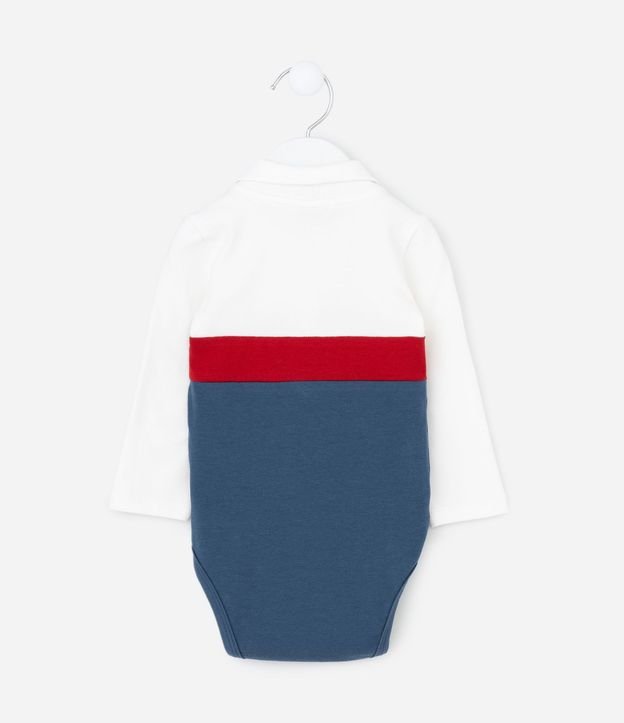 Body Infantil con Cuello Polo y Bloques de Colores – Talle 0 a 18 Meses 3
