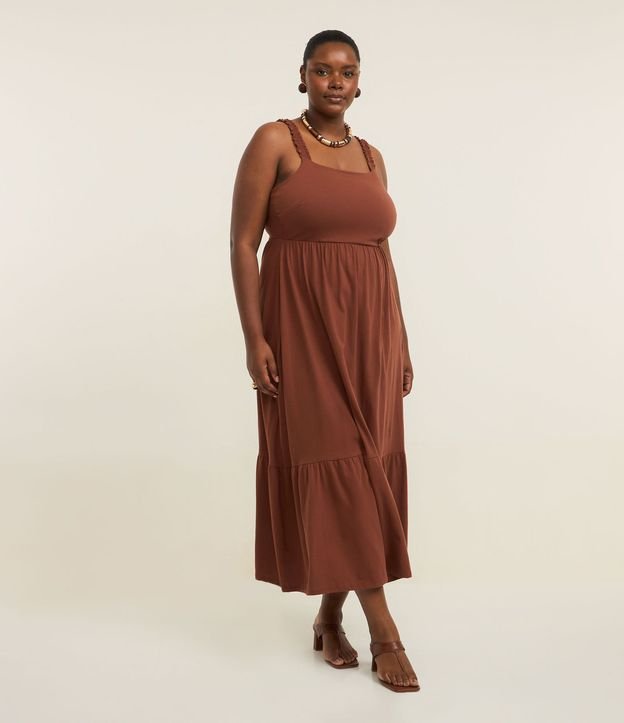 Vestido Midi en Algodón con Volados Curve & Plus Size