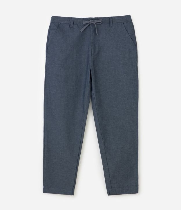 Pantalón Relaxed en Oxford de Algodón con Lazo en la Cintura 5