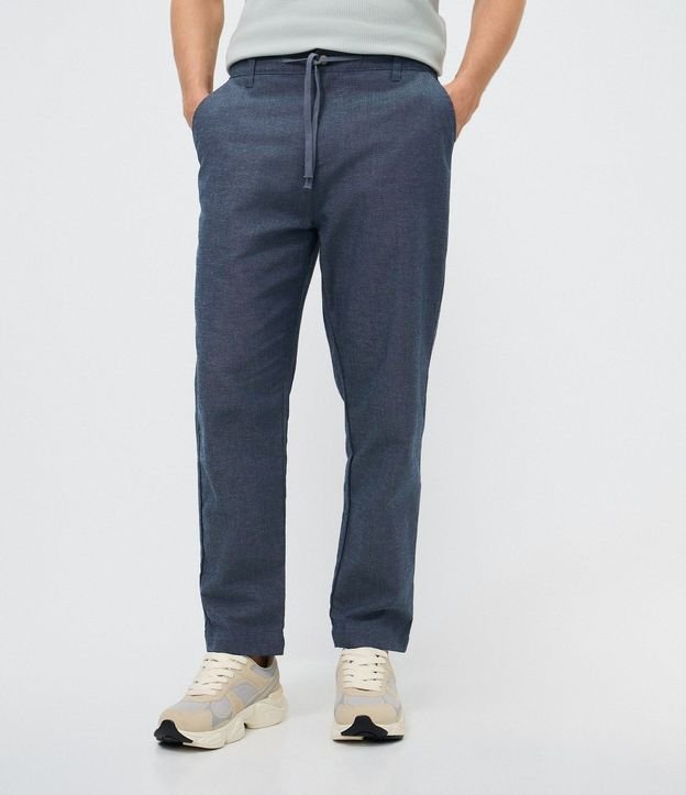 Pantalón Relaxed en Oxford de Algodón con Lazo en la Cintura 2