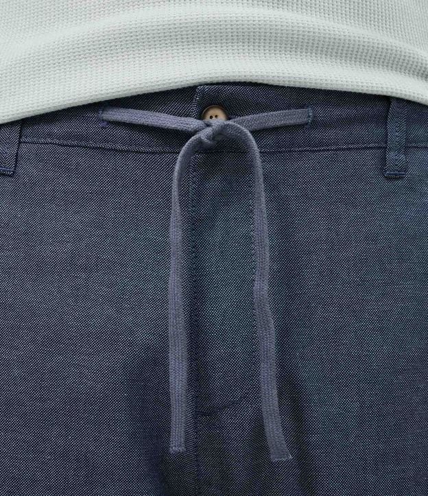 Pantalón Relaxed en Oxford de Algodón con Lazo en la Cintura 4