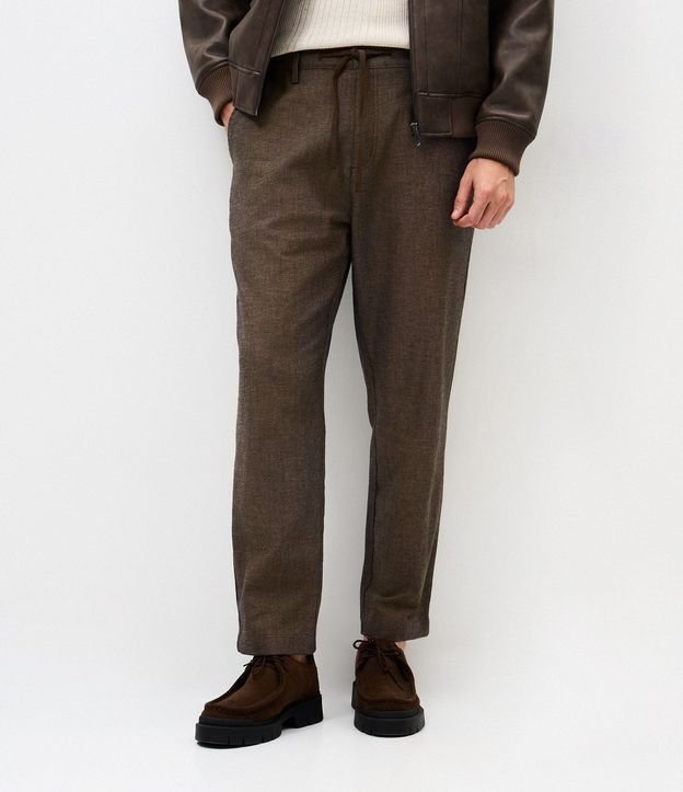 Pantalón Relaxed en Oxford de Algodón con Lazo en la Cintura 2