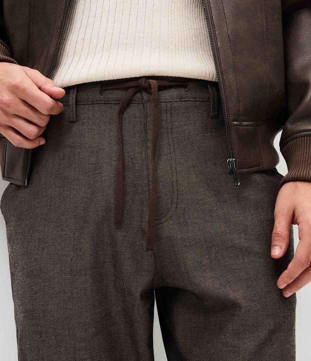Pantalón Relaxed en Oxford de Algodón con Lazo en la Cintura 4