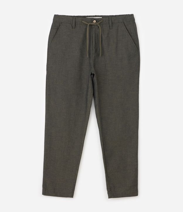 Pantalón Relaxed en Oxford de Algodón con Lazo en la Cintura 6