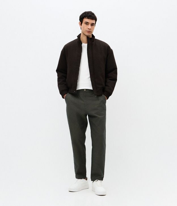 Pantalón Relaxed en Oxford de Algodón con Lazo en la Cintura