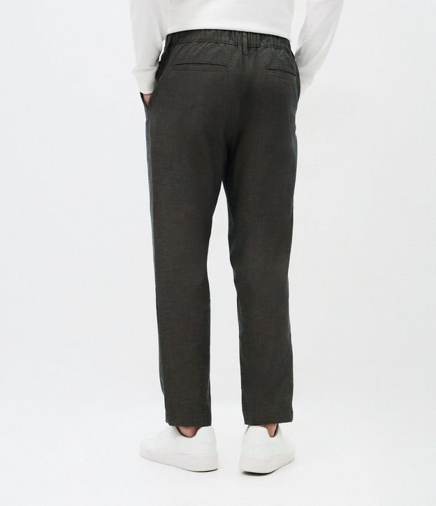 Pantalón Relaxed en Oxford de Algodón con Lazo en la Cintura 3