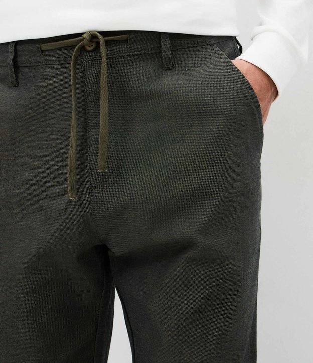 Pantalón Relaxed en Oxford de Algodón con Lazo en la Cintura 4