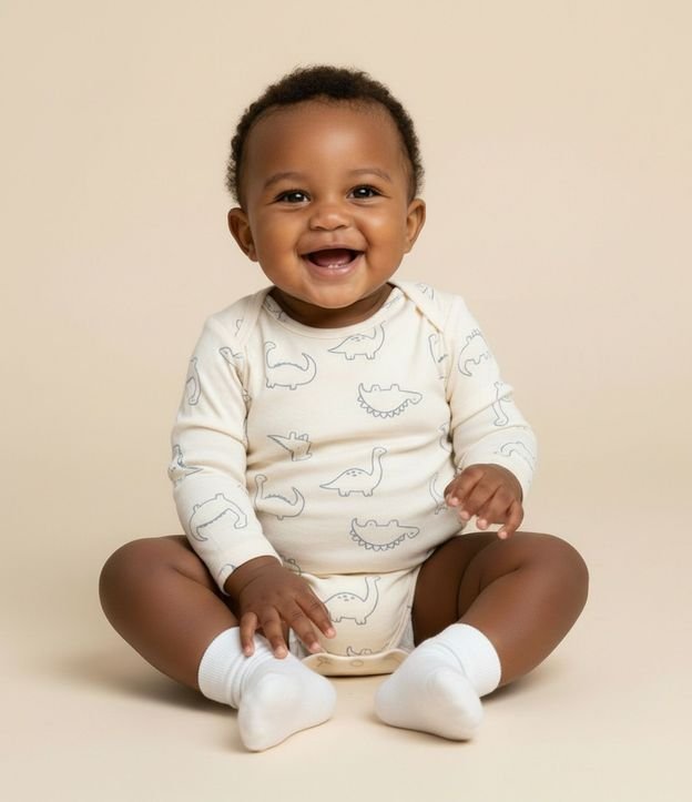 Body Infantil con Estampado de Dinosaurios – Talle RN a 24 Meses