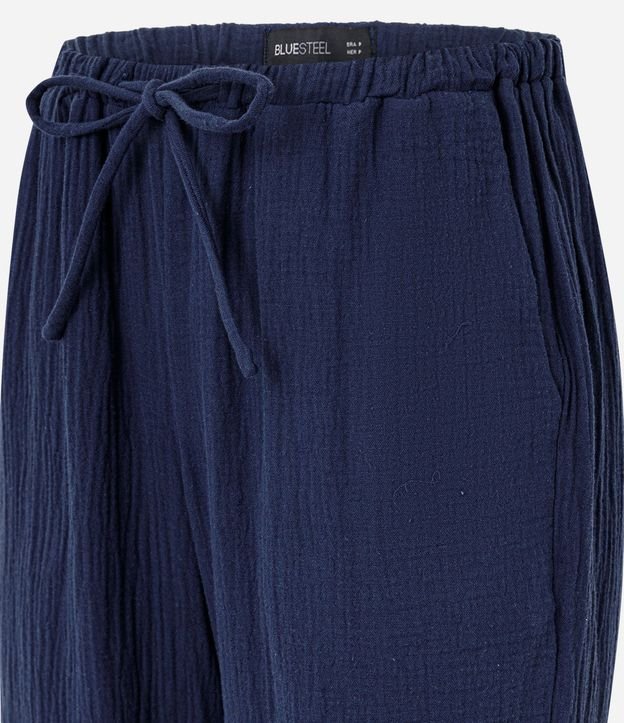 Pantalón Fluída en Algodón Texturizado con Lazo 6