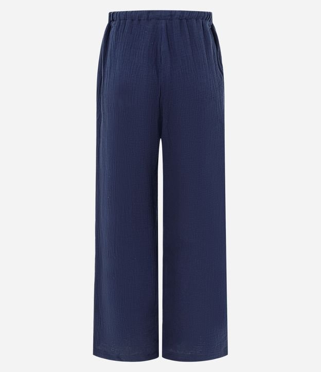 Pantalón Fluída en Algodón Texturizado con Lazo 7