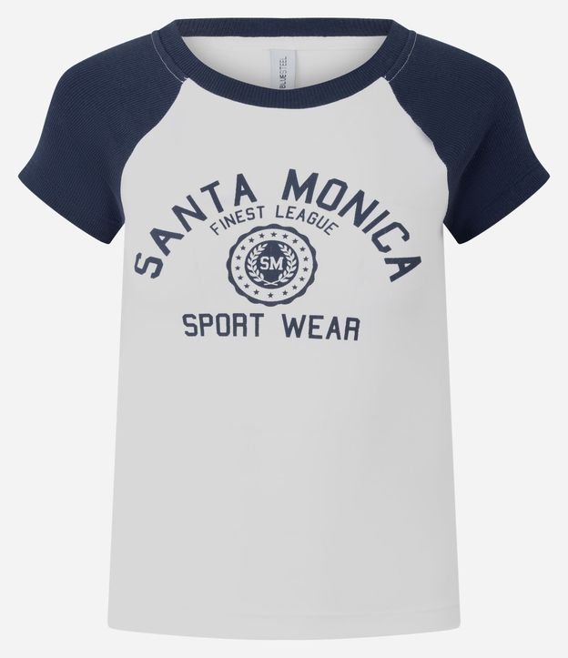 Remera College con Manga Contrastante y Estampa de Santa Monica 5