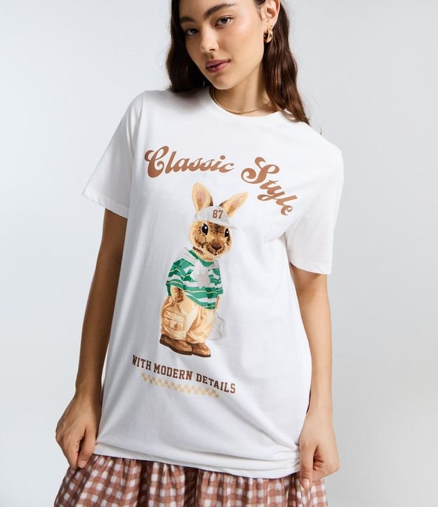 Remera en Algodón con Conejo Bordado 3