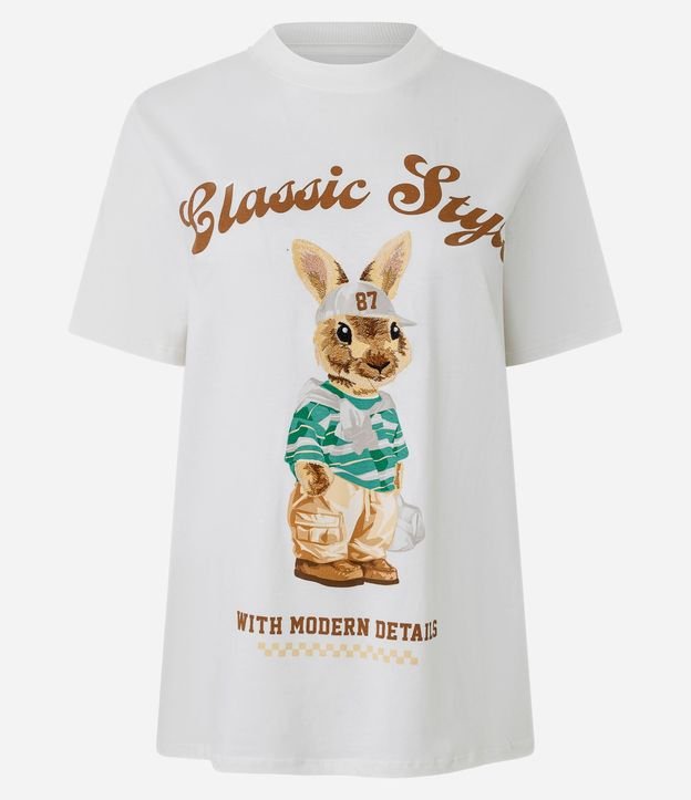Remera en Algodón con Conejo Bordado 5