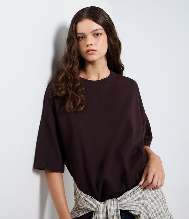 Remera Over Malla con Manga Corta