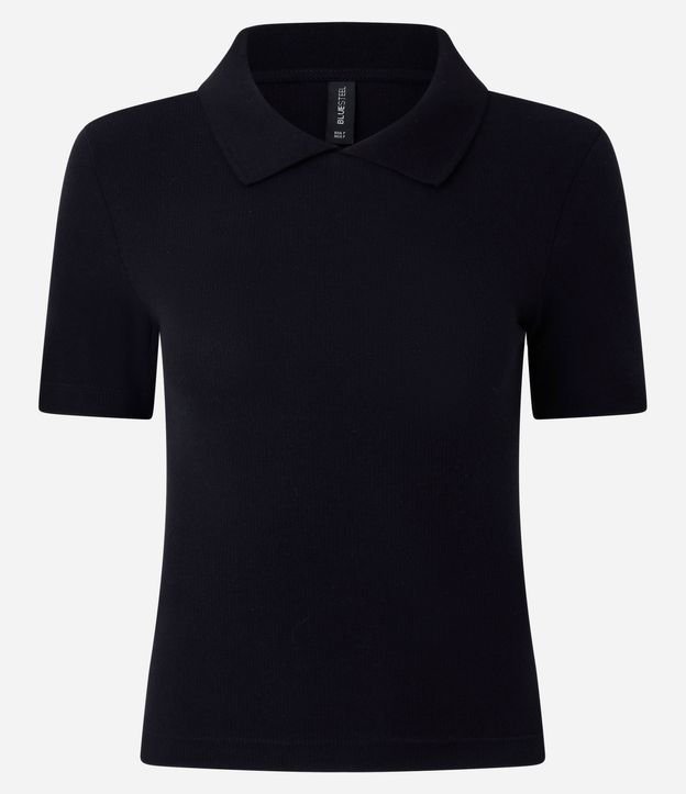 Blusa Polo en Rib con Manga Corta 5