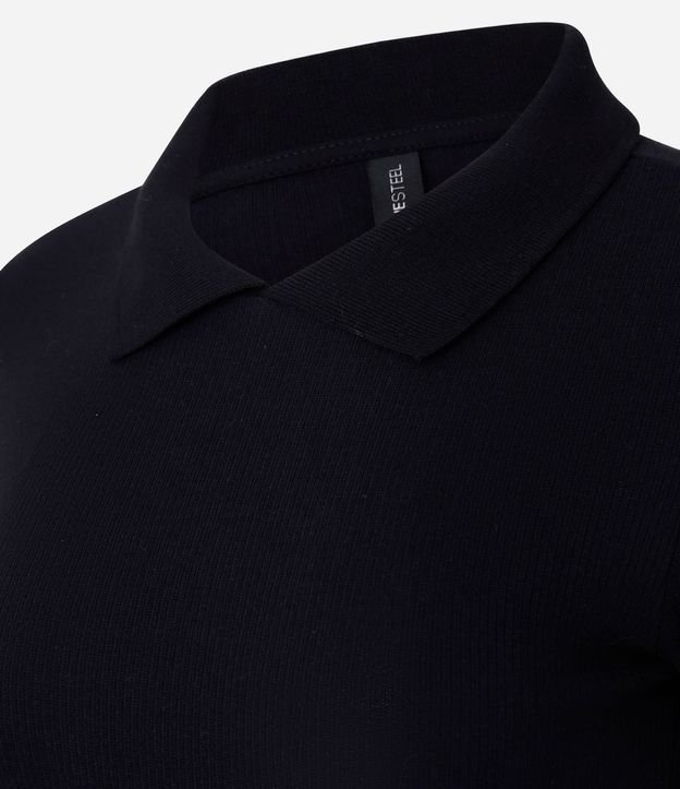 Blusa Polo en Rib con Manga Corta 6
