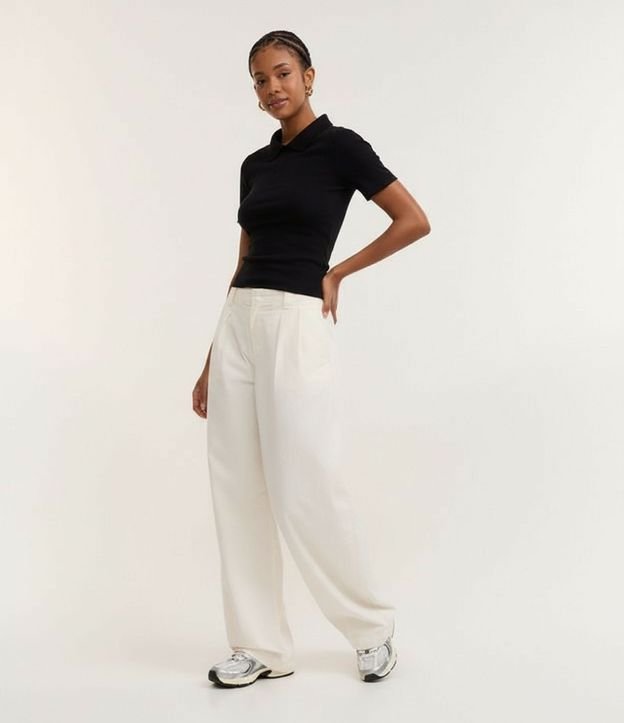 Blusa Polo en Rib con Manga Corta 4