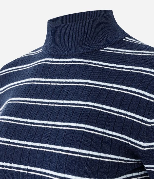 Blusa Regular en Punto con Estampa Rayada 6
