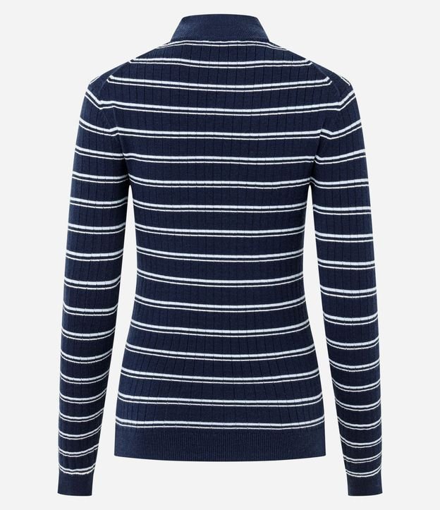 Blusa Regular en Punto con Estampa Rayada 7
