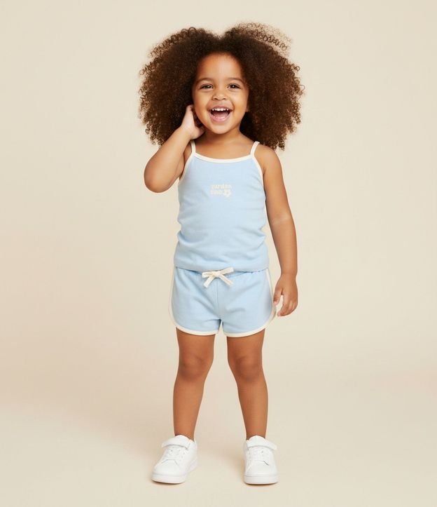 Short Infantil Runner en Algodón con Bies Contrastante – Talle 1 a 6 años