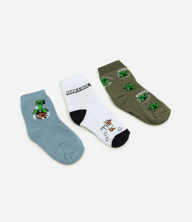 Kit 3 Medias Cano Mediano Minecraft - Talle 19 a 38 1