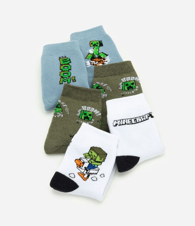 Kit 3 Medias Cano Mediano Minecraft - Talle 19 a 38 3
