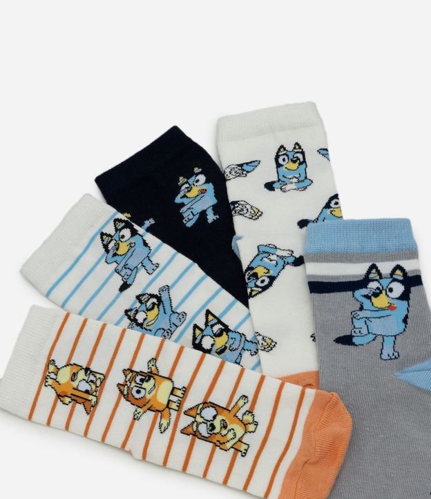 Kit 05 Medias Infantiles Cano Mediano con Estampa de Bluey – Talle 19 a 34 3
