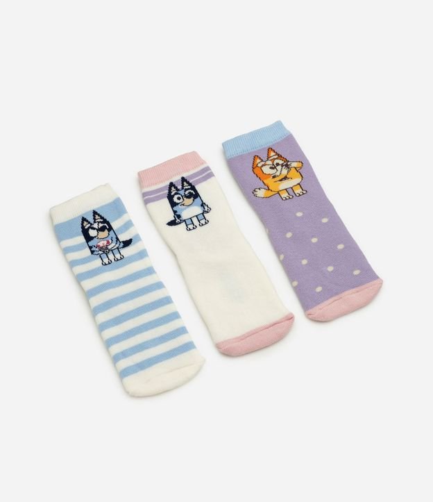 Kit 03 Pares Media Infantil con Estampado Bluey – Talle 19 a 34 2