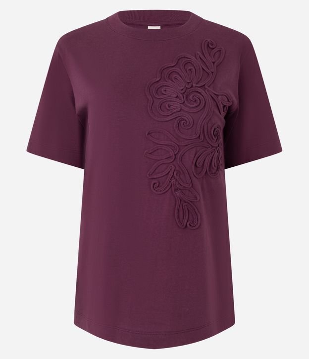 Remera en Algodón con Bordado Floral