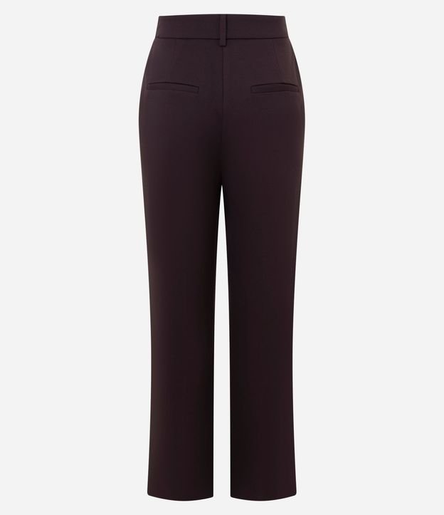 Pantalón Recto Básico en Punto Roma con Bolsillo Trasero 6