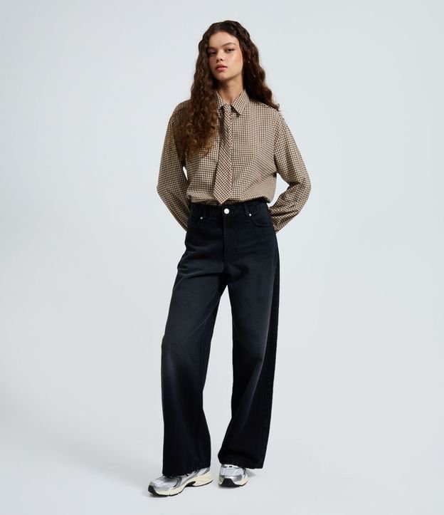 Pantalón Wide Leg en Jeans con Cintura Baja 1
