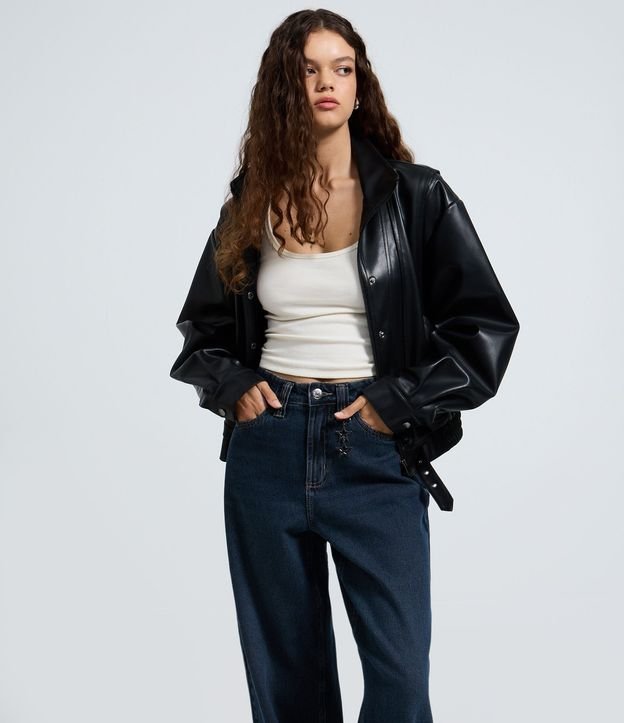 Pantalón Baggy en Jeans con Cintura Mediana y Colgante Desmontable 2