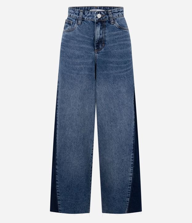 Pantalón Wide Leg en Jeans con Recorte Lateral y Cintura Mediana 5