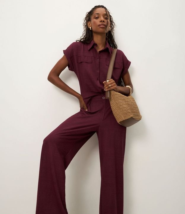Pantalón en Orly con Fondo Melange y Cintura Elástica 2