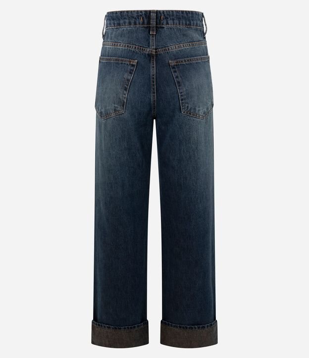 Pantalón de Jean Recto Comfort con Cintura Alta y Ruedo Plegado 6