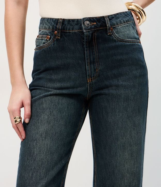Pantalón de Jean Recto Comfort con Cintura Alta y Ruedo Plegado 4