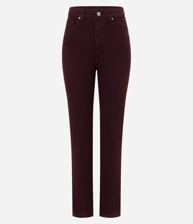 Pantalón Slim Cintura Mediana en Jeans con Elastano y Encaje 5